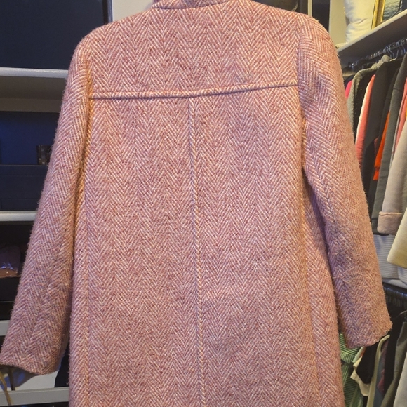 J. Crew Pink Herringbone Pea Coat - Picture 6 of 7